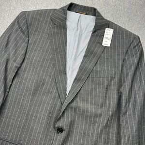 Brooks Brothers Explorer Regent Fit Wool Blend Blazer Mens 42L Gray Pinstripe